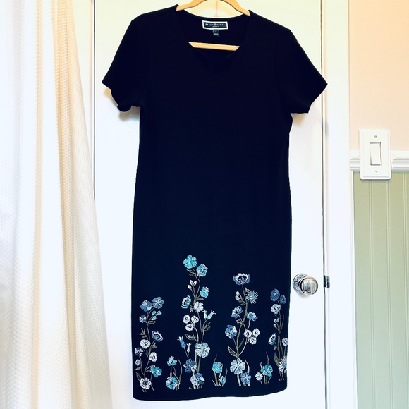 Karen Scott Black with flower embroidery Dress - Picture 4 of 9